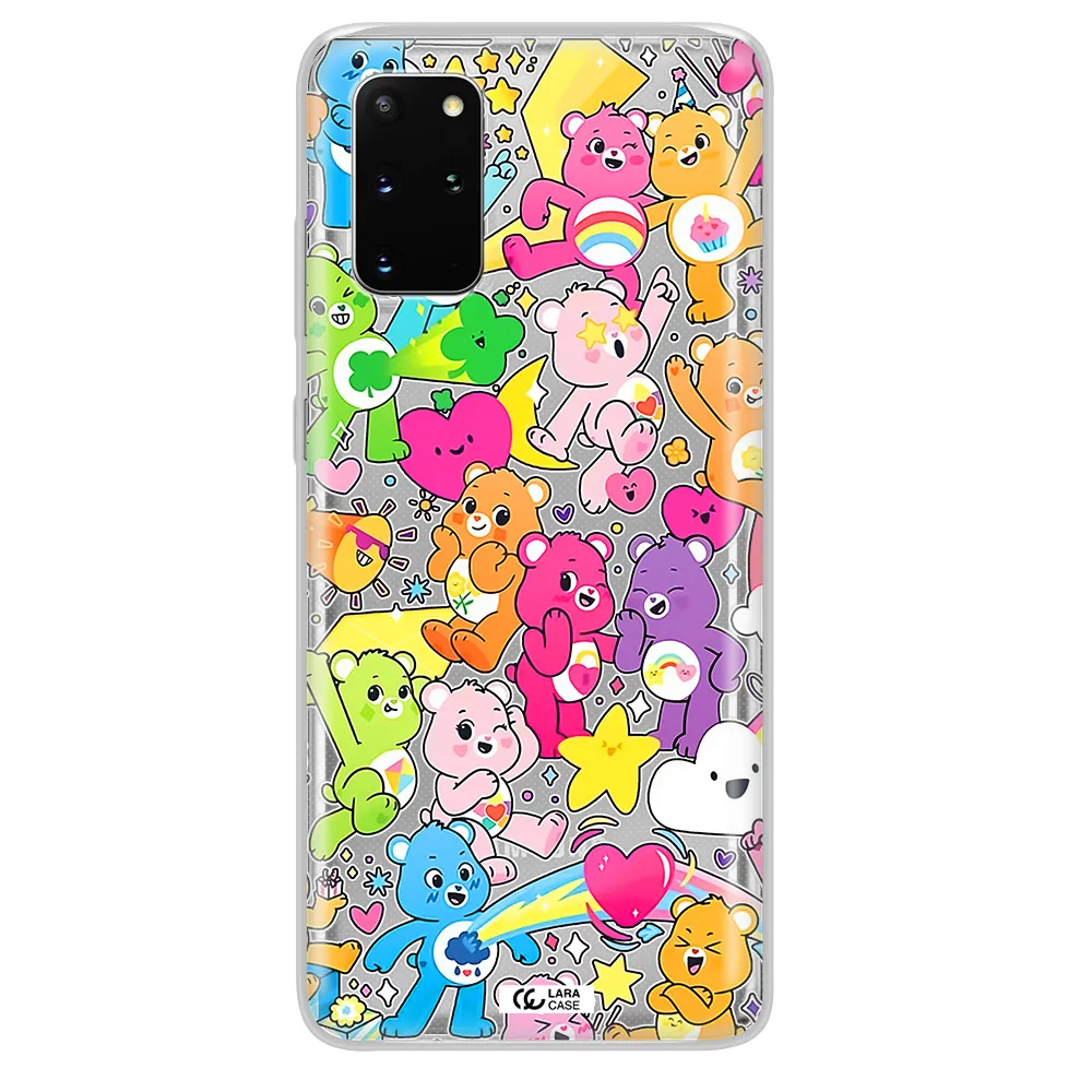 a pattern of cartoon bears Samsung S 20 Plus Clear TPU Case