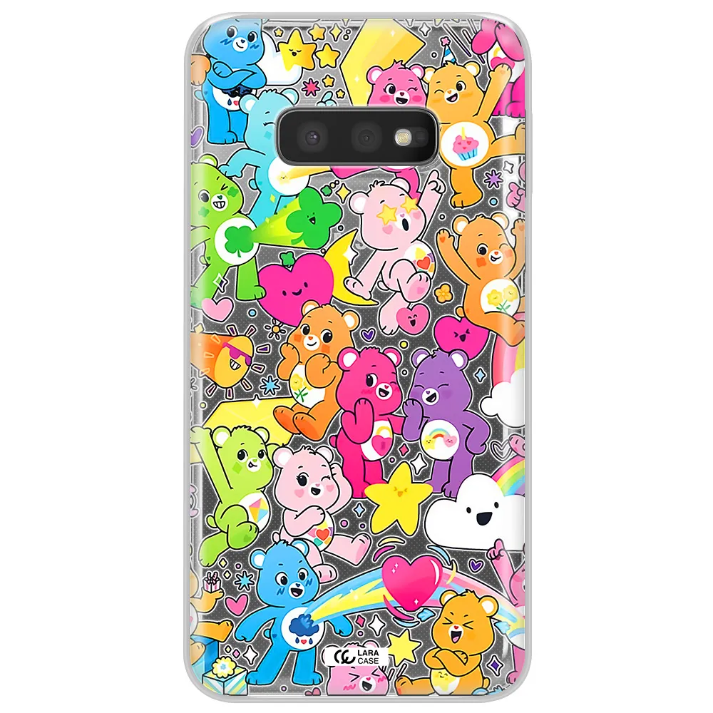 a pattern of cartoon bears Samsung S10e Clear TPU Case