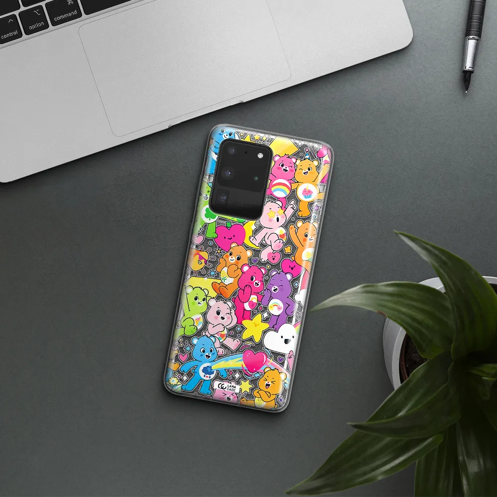 a pattern of cartoon bears Samsung S20 Ultra Clear TPU Case