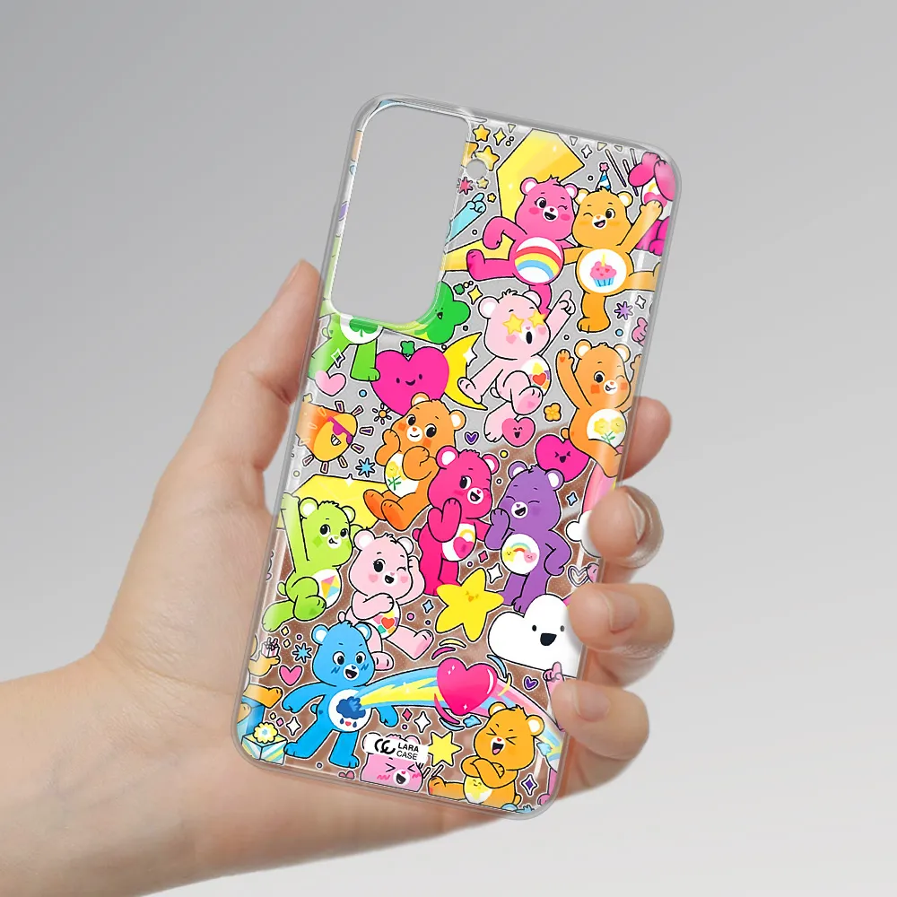 A Pattern Of Cartoon Bears Samsung S21 Fe Clear Tpu Case
