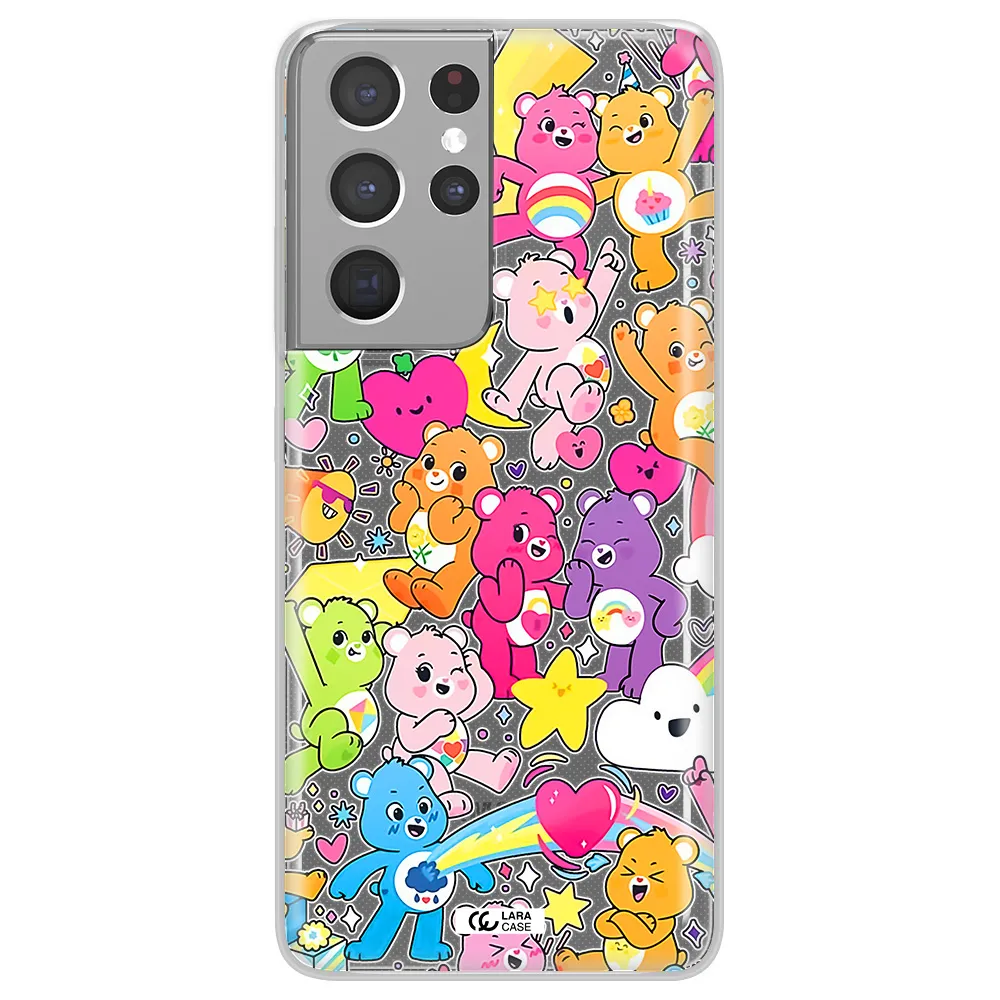 a pattern of cartoon bears Samsung S21 Ultra Clear TPU Case