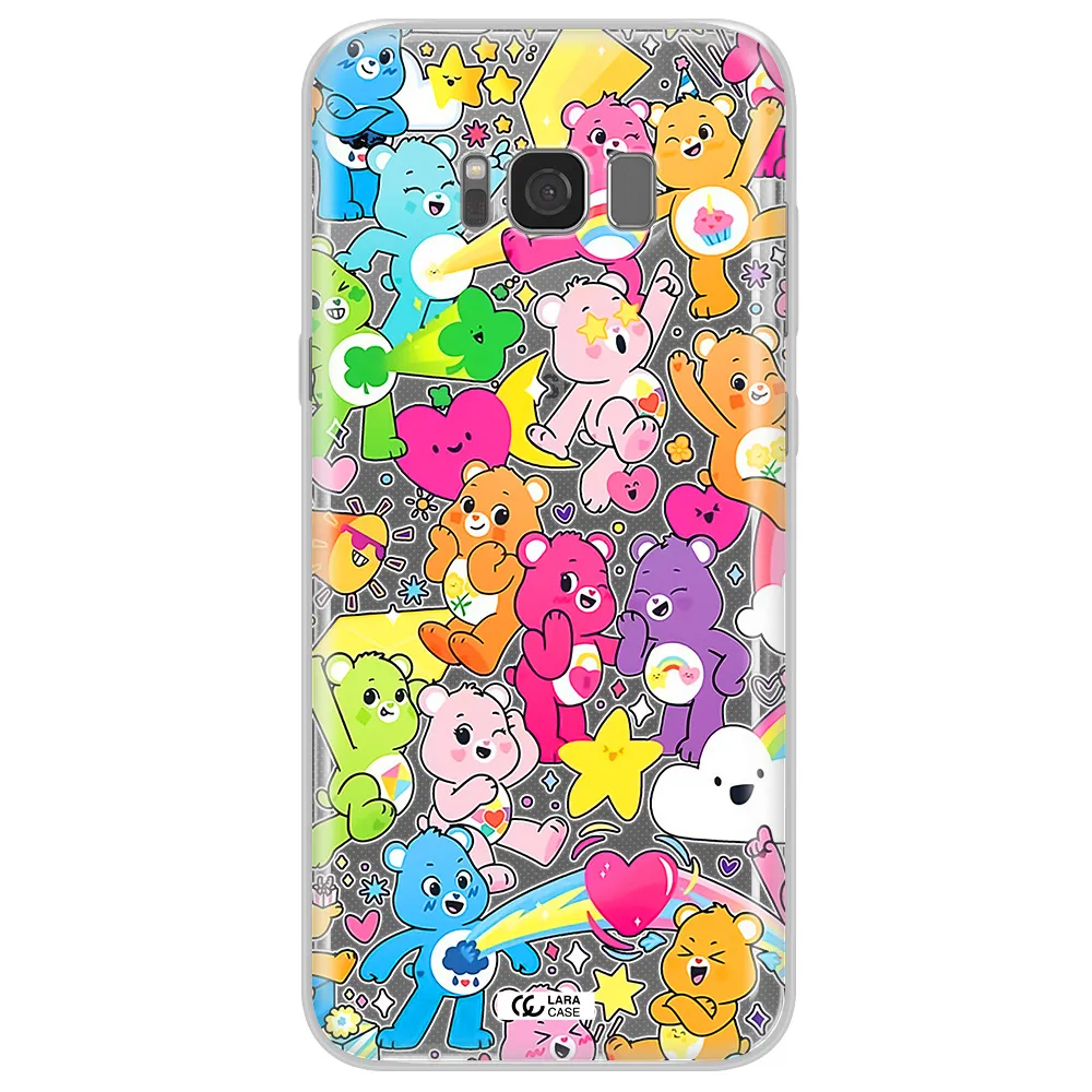 a pattern of cartoon bears Samsung S8 Plus Clear TPU Case