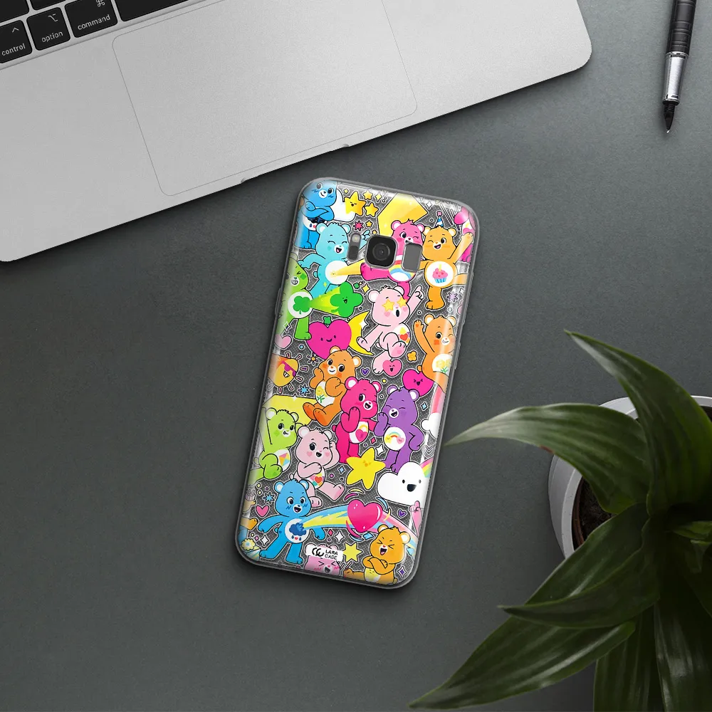 a pattern of cartoon bears Samsung S8 Plus Clear TPU Case