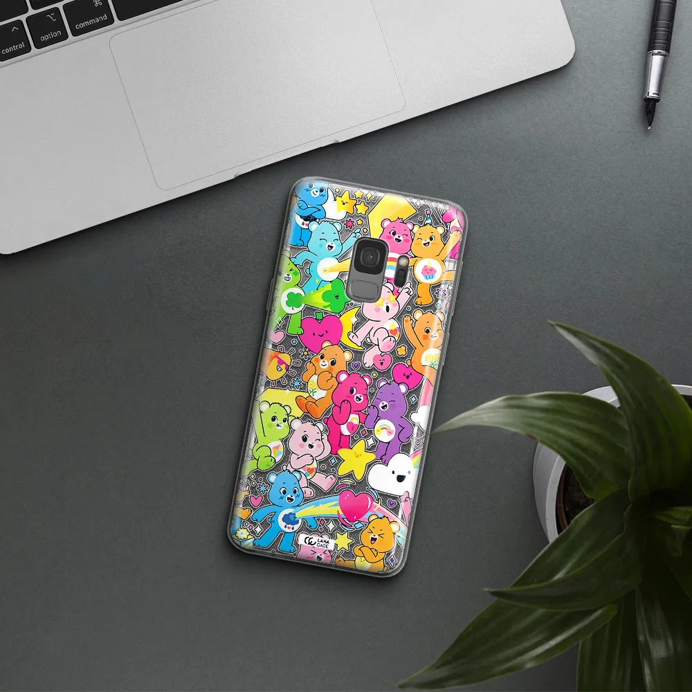 a pattern of cartoon bears Samsung S9 Clear TPU Case