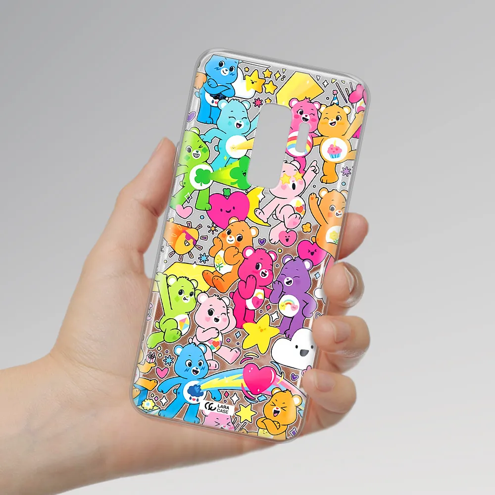 a pattern of cartoon bears Samsung S9 Plus Clear TPU Case