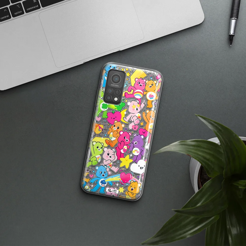 a pattern of cartoon bears Xiaomi Mi 10 T Pro Clear TPU Case