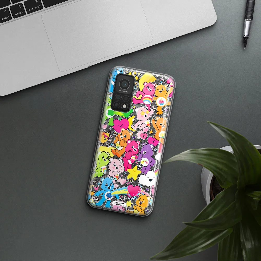 a pattern of cartoon bears Xiaomi Mi 10T Clear TPU Case