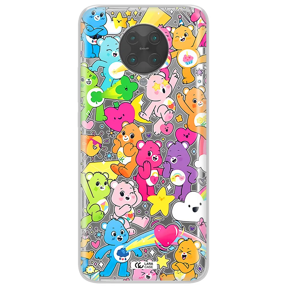 a pattern of cartoon bears Xiaomi Poco F2 Pro Clear TPU Case
