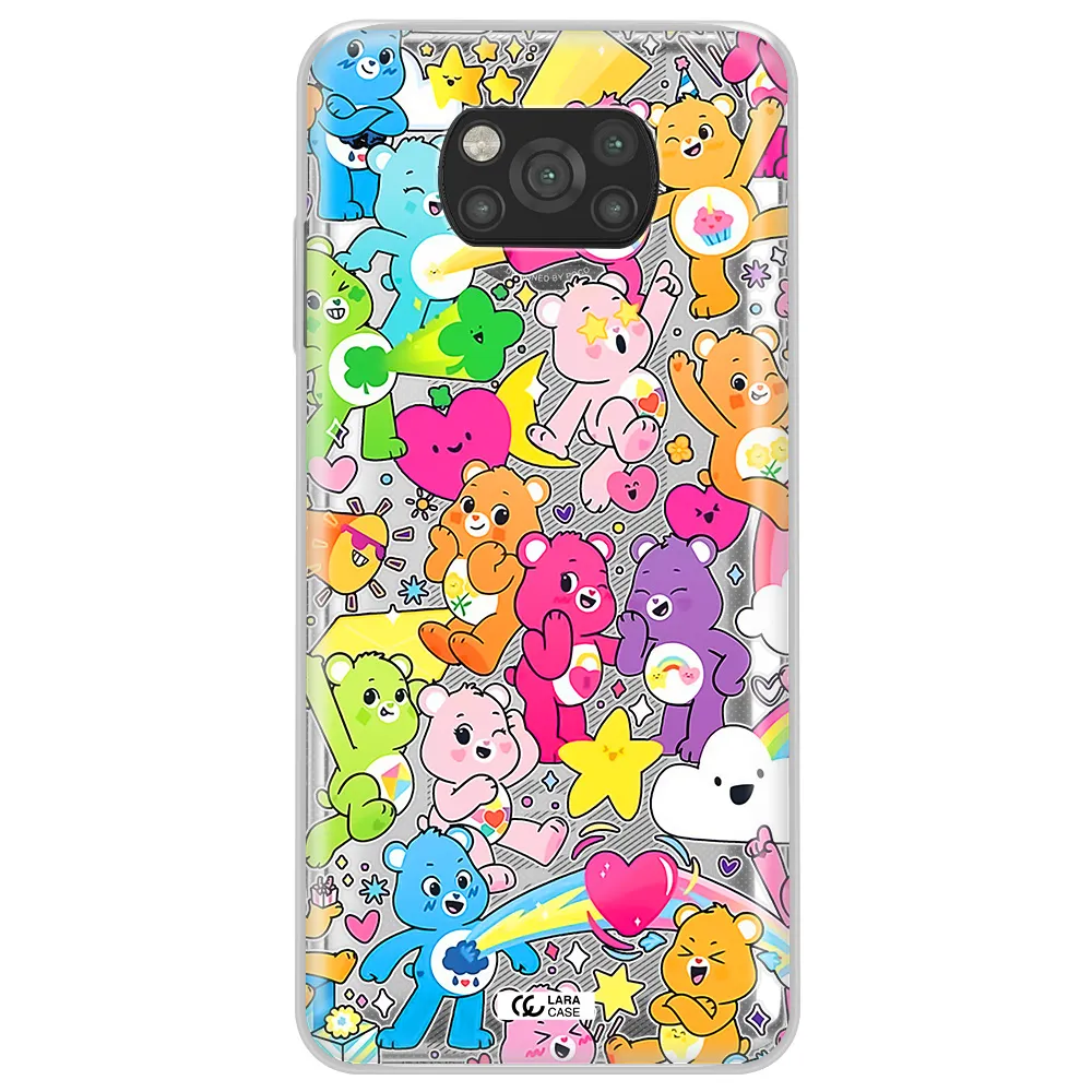 a pattern of cartoon bears Xiaomi Poco X3 Clear TPU Case