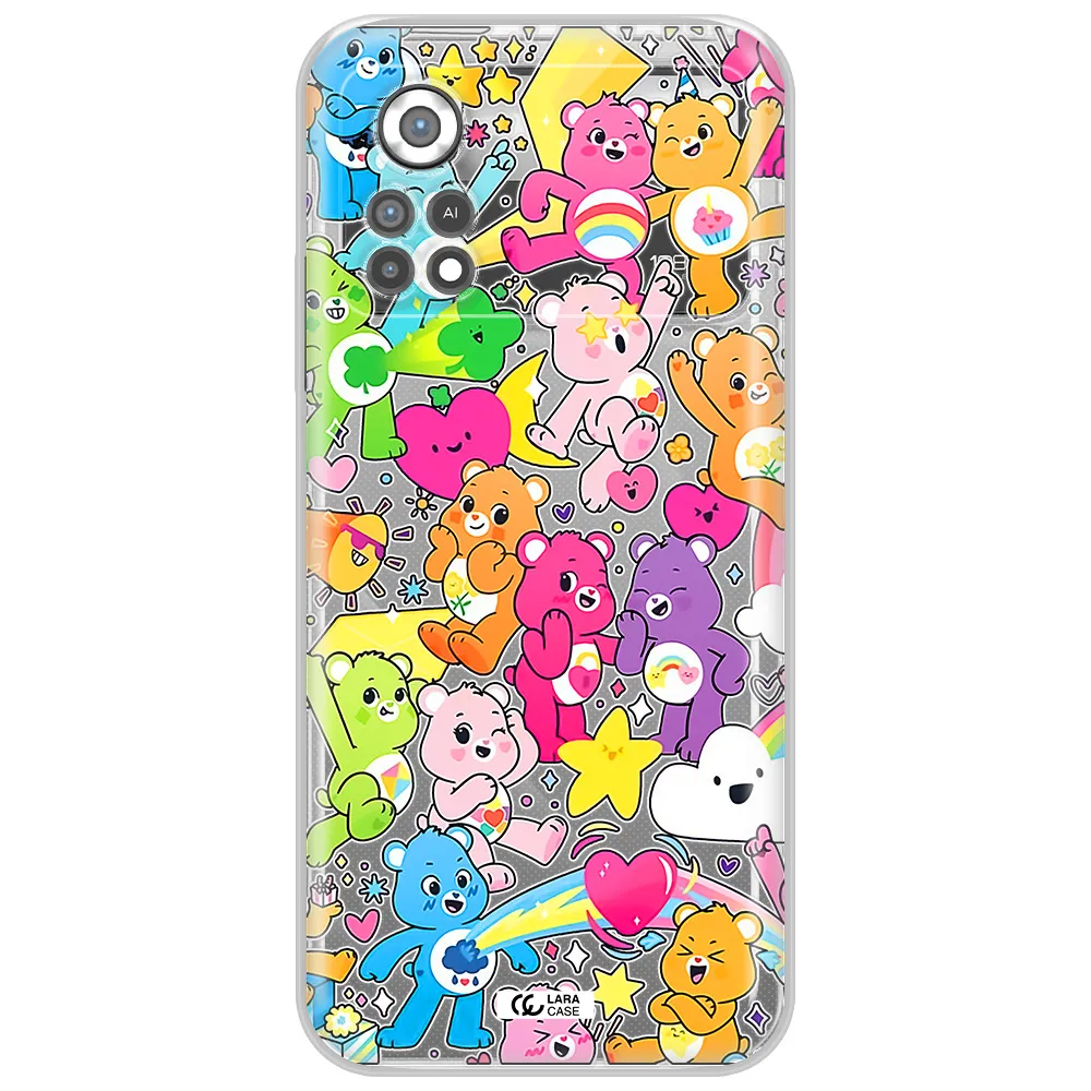a pattern of cartoon bears Xiaomi Poco X4 Pro Clear TPU Case