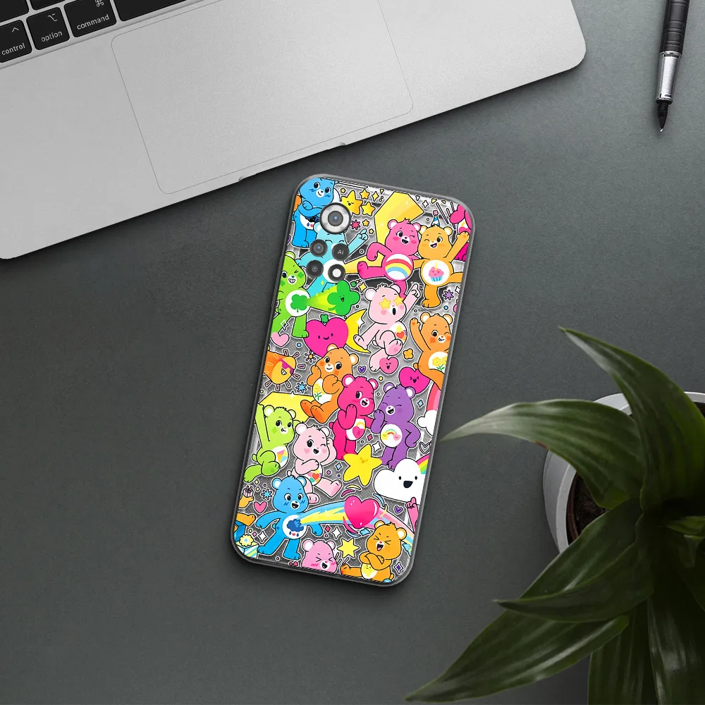a pattern of cartoon bears Xiaomi Poco X4 Pro Clear TPU Case