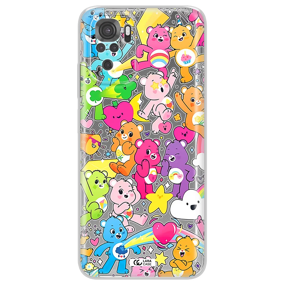 A Pattern Of Cartoon Bears Xiaomi Redmi Note 10S Clear Tpu Case