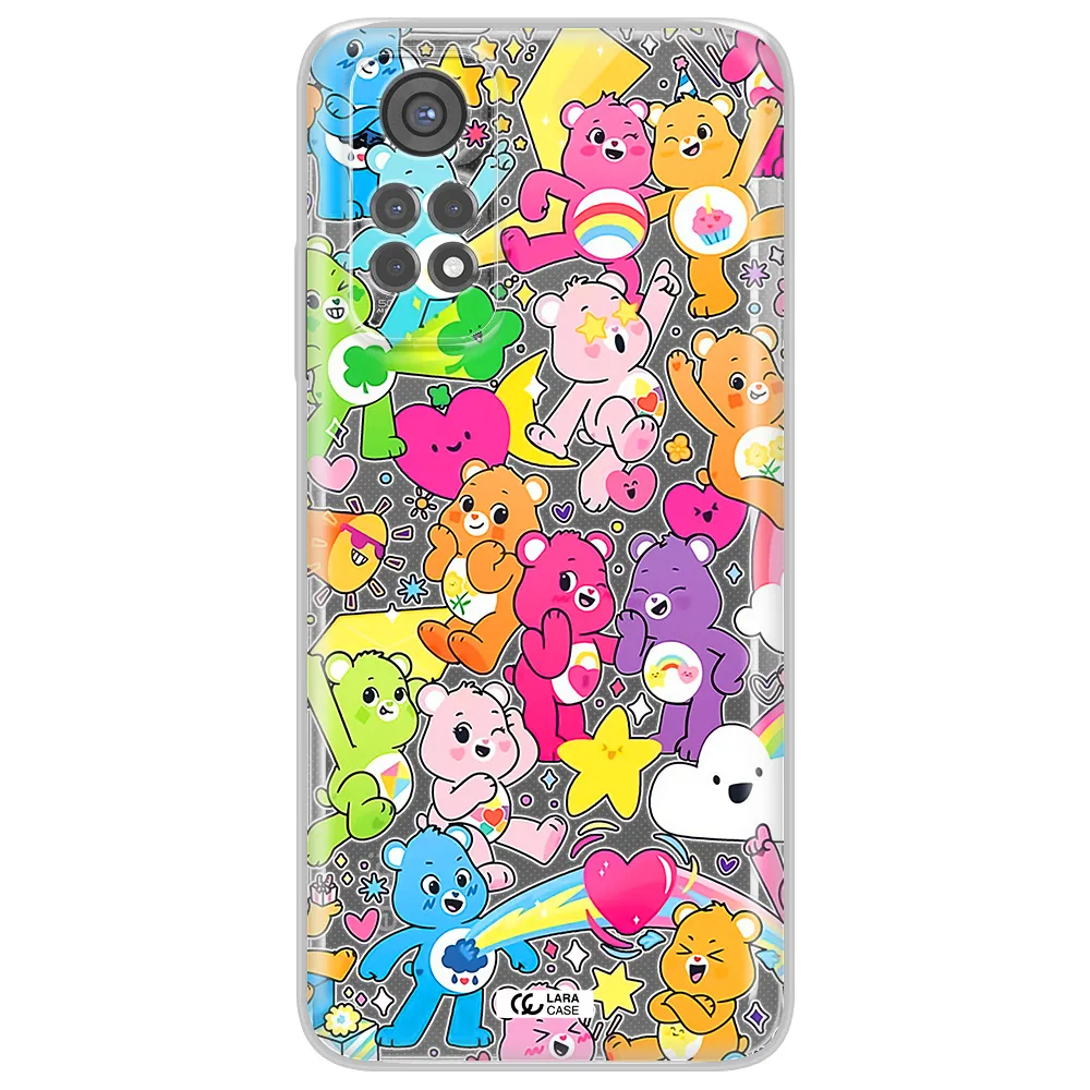 A Pattern Of Cartoon Bears Xiaomi Redmi Note 11S Clear Tpu Case