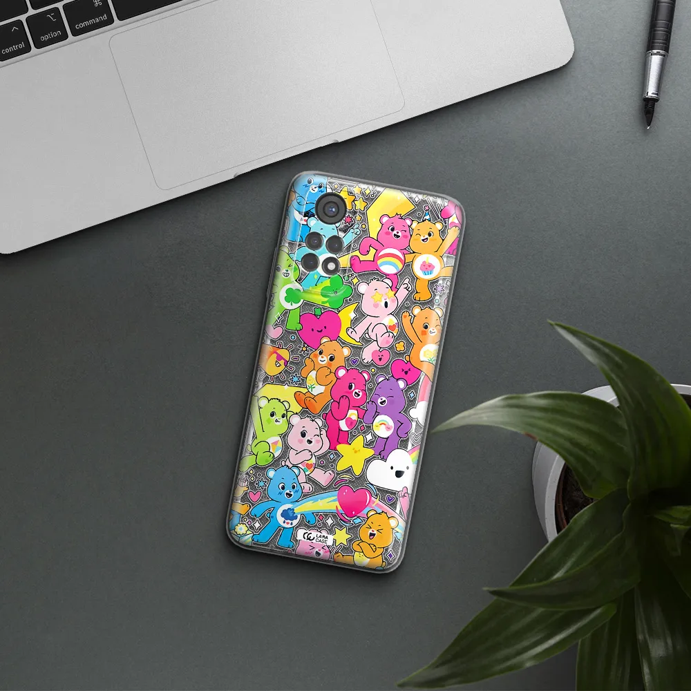 A Pattern Of Cartoon Bears Xiaomi Redmi Note 11S Clear Tpu Case