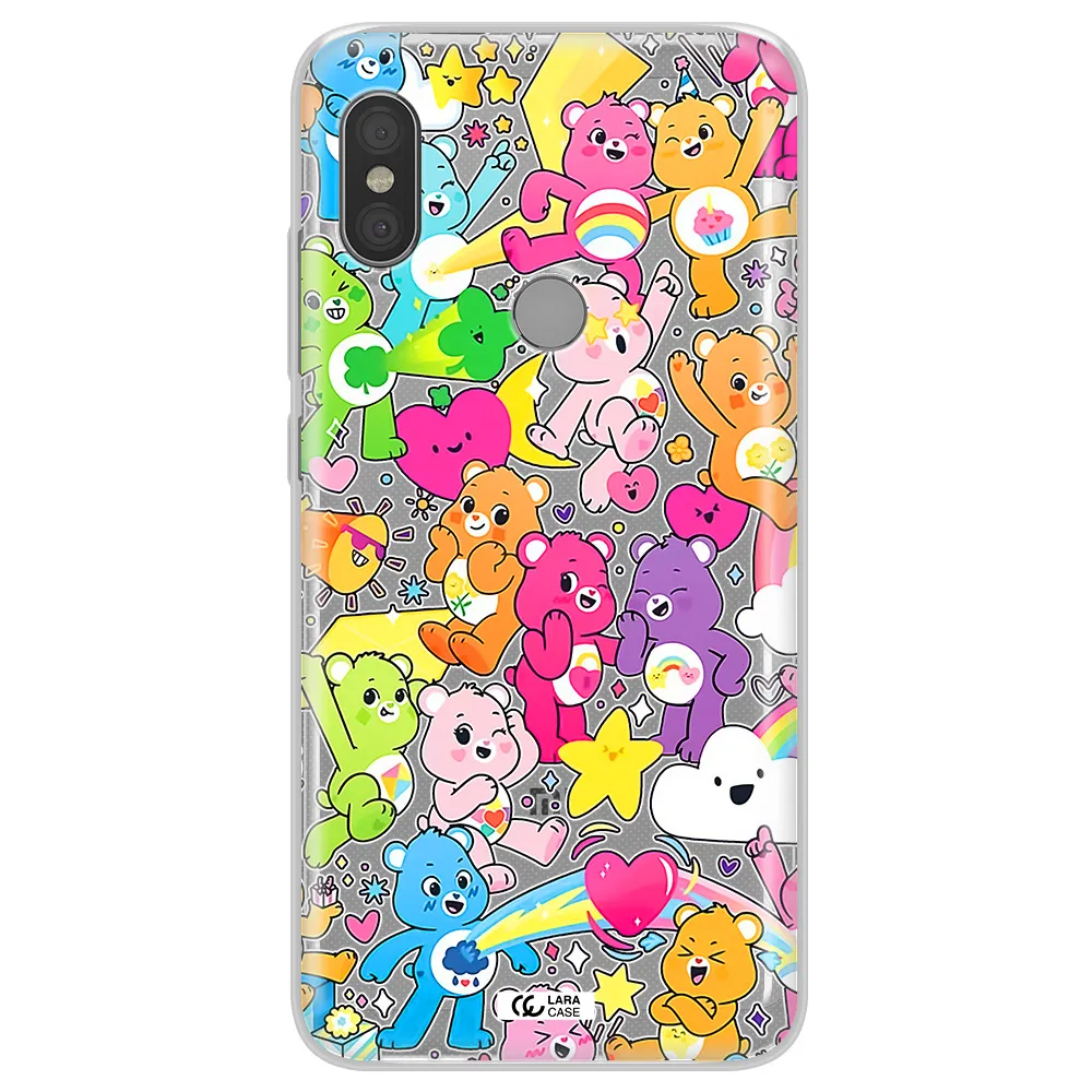 a pattern of cartoon bears Xiaomi Redmi Note 6 Pro Clear TPU Case