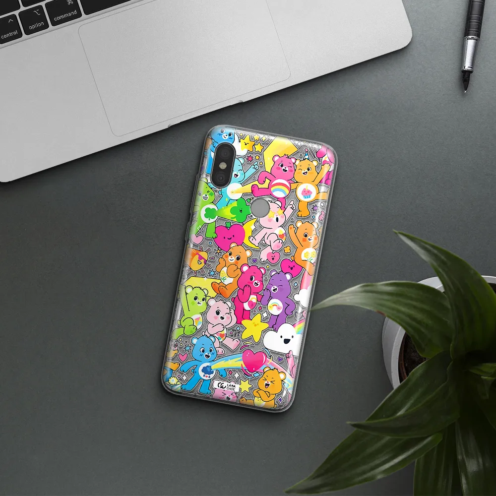 a pattern of cartoon bears Xiaomi Redmi Note 6 Pro Clear TPU Case