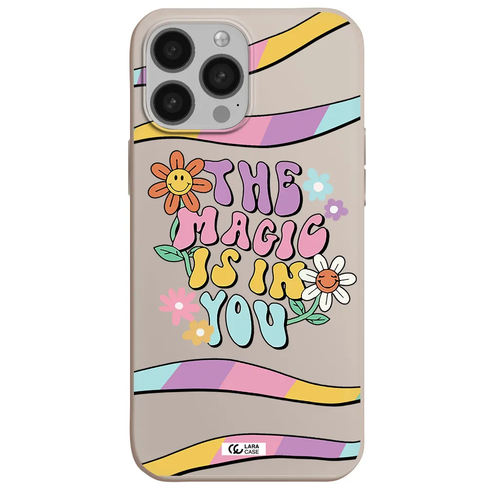 a cartoon text with flowers Apple iPhone 13 Pro Silicone Stone Case