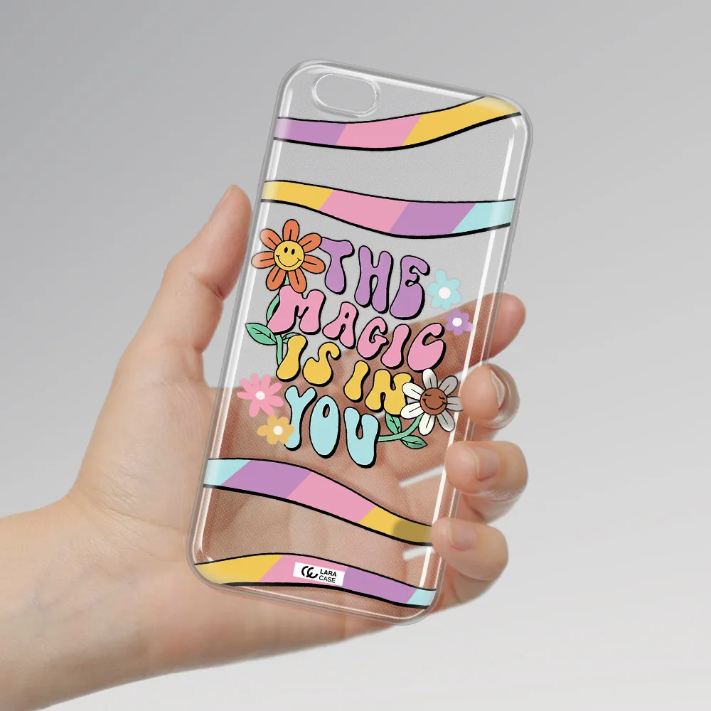 a cartoon text with flowers Apple iPhone 6 s plus Clear TPU Case