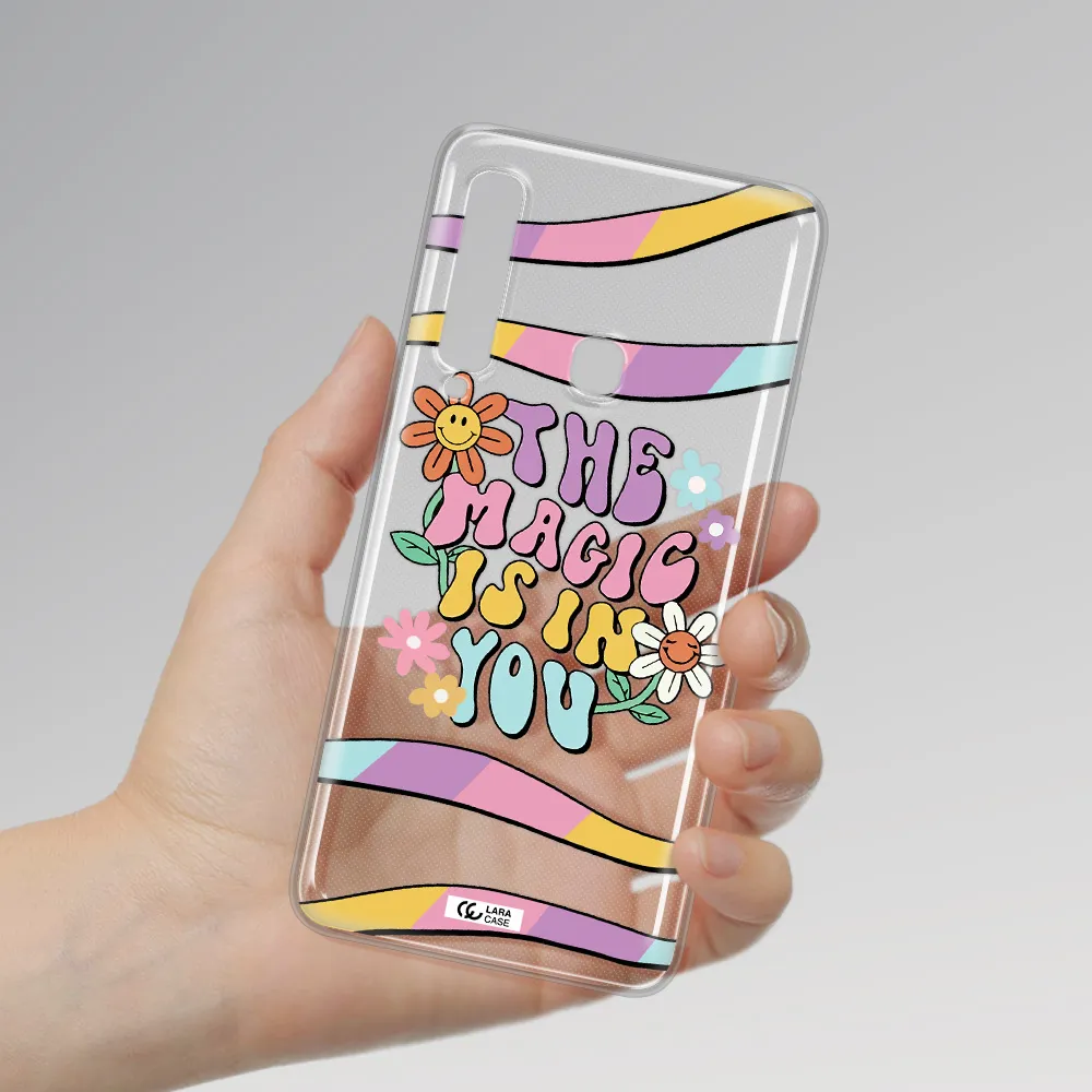 a cartoon text with flowers Samsung A9 2018 Clear TPU Case