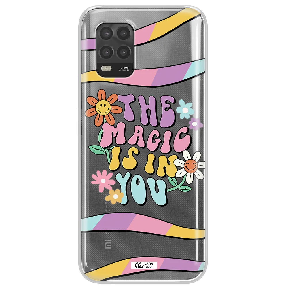 a cartoon text with flowers Xiaomi Mi 10 Lite Clear TPU Case