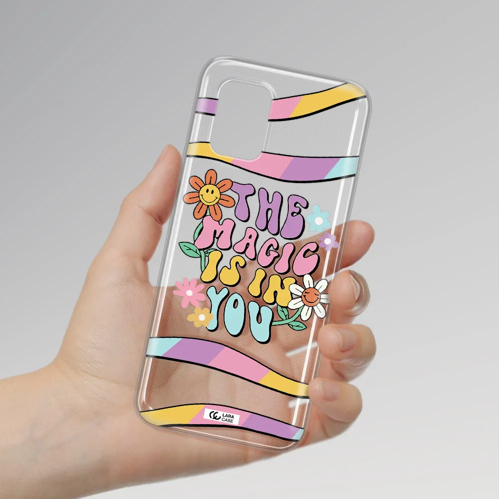 a cartoon text with flowers Xiaomi Mi 10 Lite Clear TPU Case