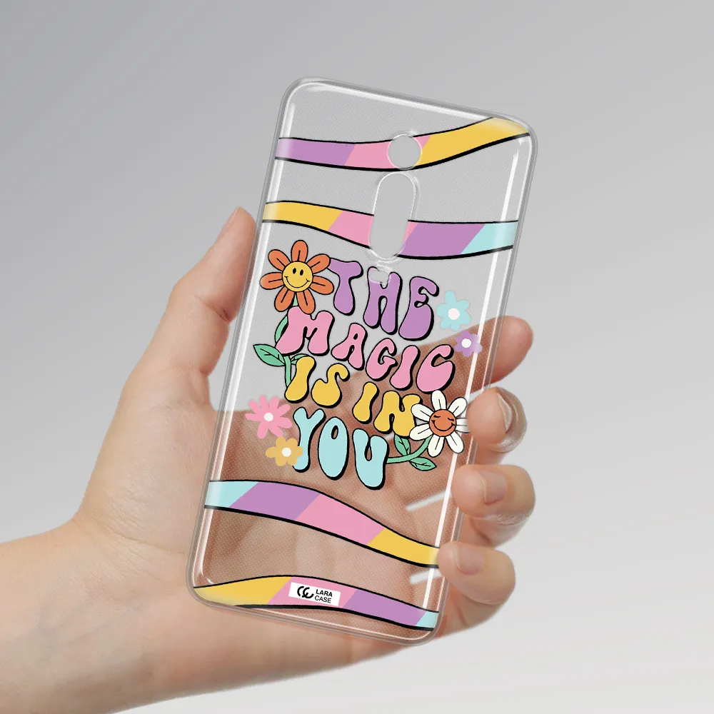 a cartoon text with flowers Xiaomi Mi 9T Clear TPU Case