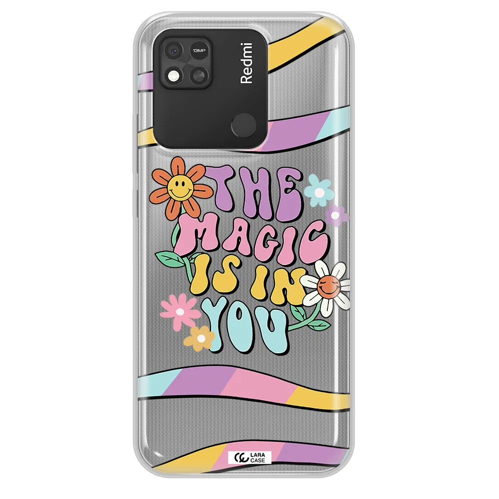 a cartoon text with flowers Xiaomi Redmi 10A Clear TPU Case