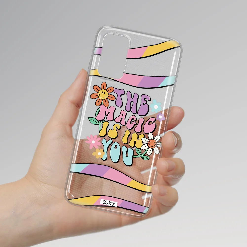a cartoon text with flowers Xiaomi Redmi 9T Clear TPU Case