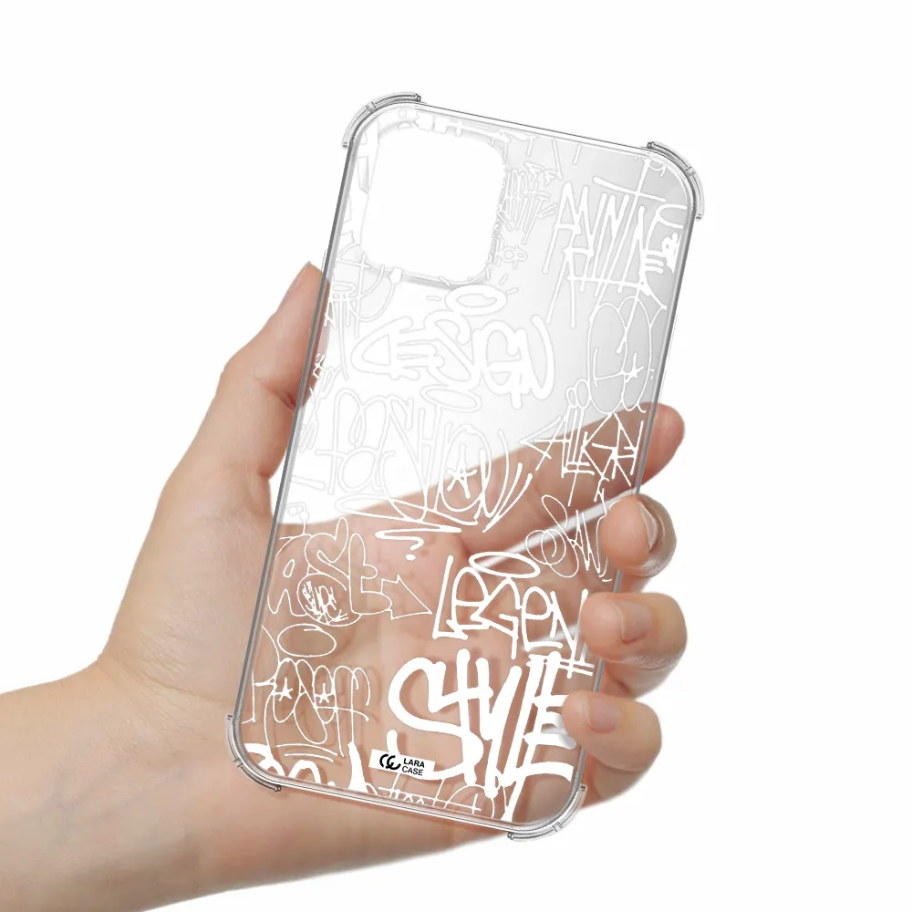 a white background with black and white clouds Apple iPhone 11 pro Clear PC Case