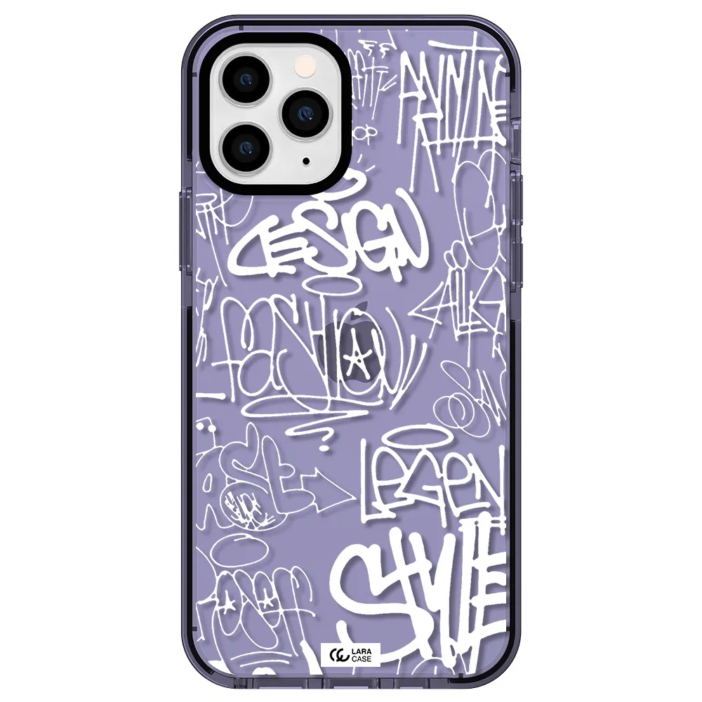 a white background with black and white clouds Apple iPhone 11 pro impact Lilac Case