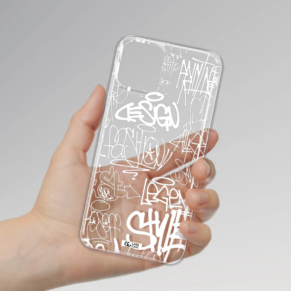 a white background with black and white clouds Apple iPhone 11 pro max Clear TPU Case