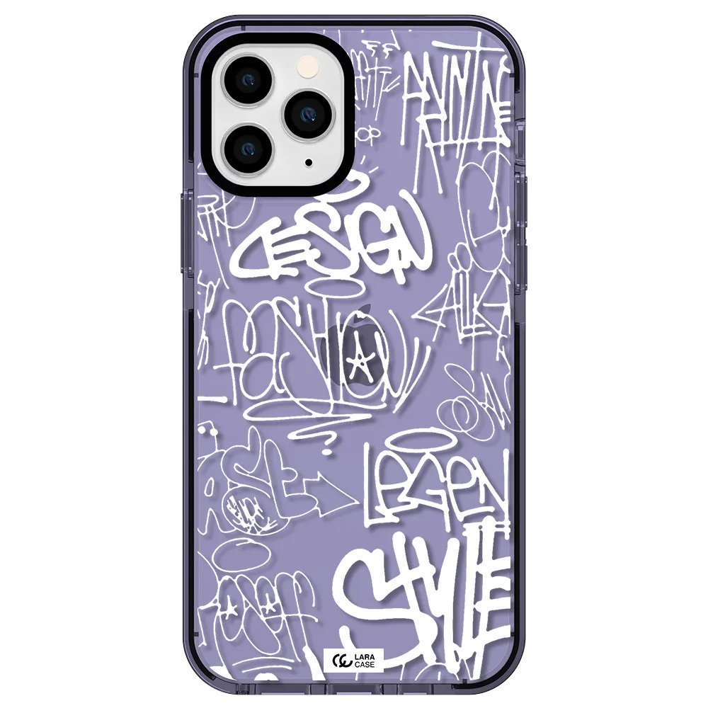 a white background with black and white clouds Apple iPhone 11 pro max impact Lilac Case