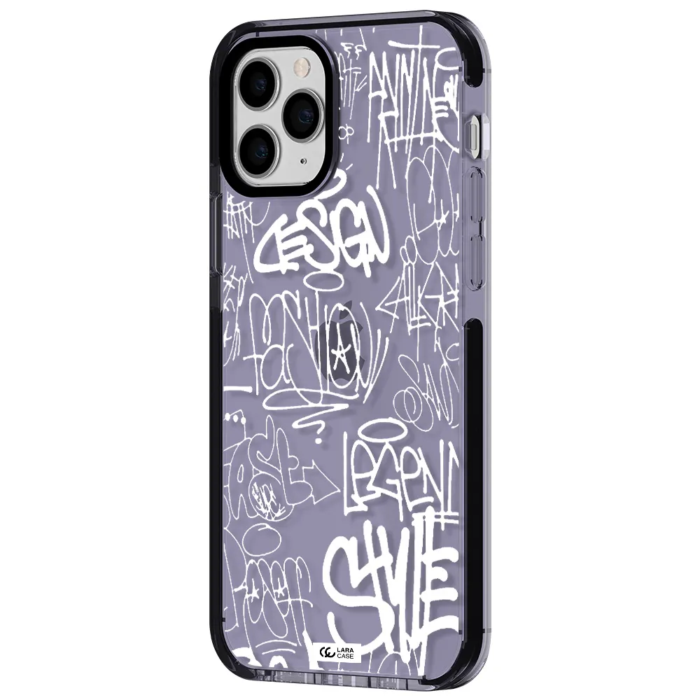 a white background with black and white clouds Apple iPhone 11 pro max impact Lilac Case