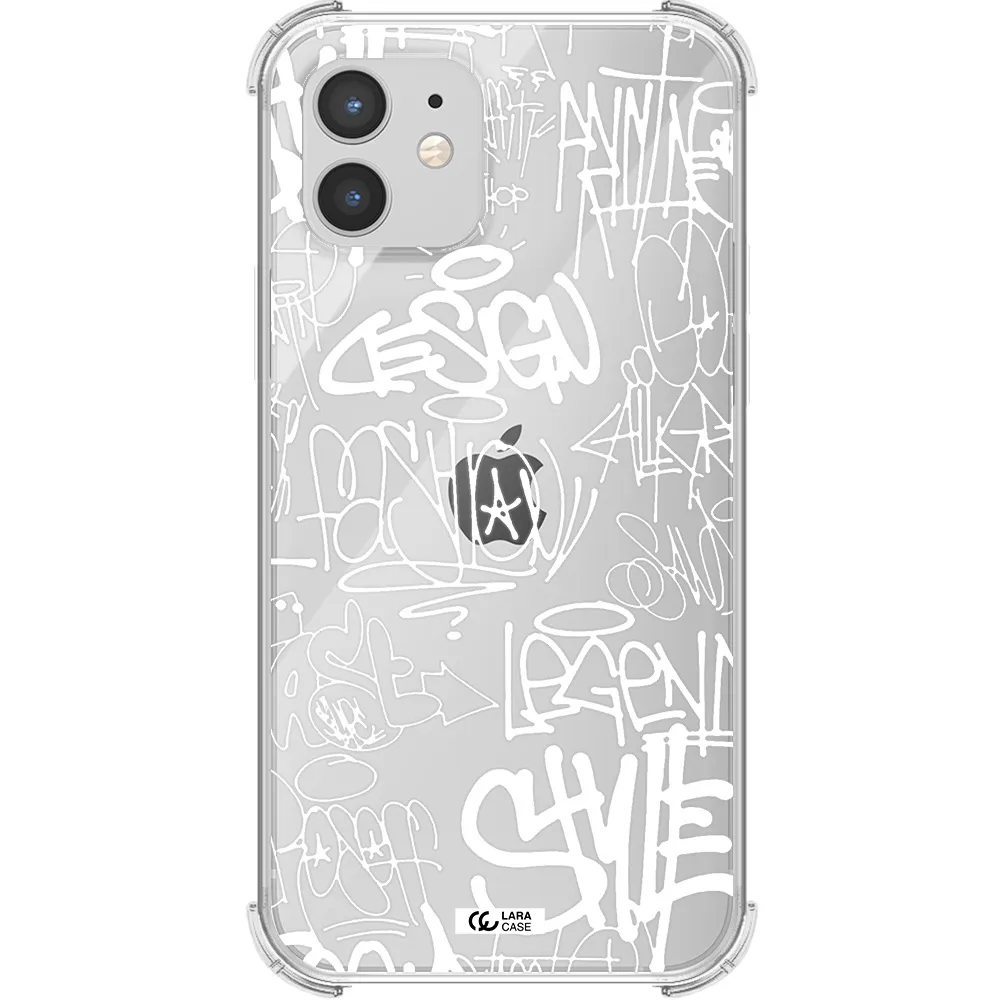 a white background with black and white clouds Apple iPhone 12 mini Clear PC Case