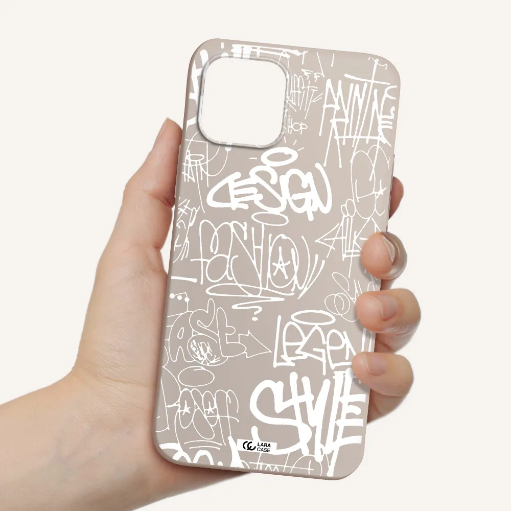 a white background with black and white clouds Apple iPhone 12 mini Silicone Stone Case