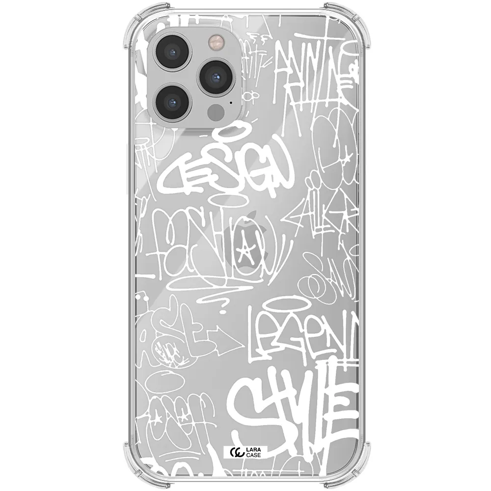 a white background with black and white clouds Apple iPhone 12 pro max Clear PC Case