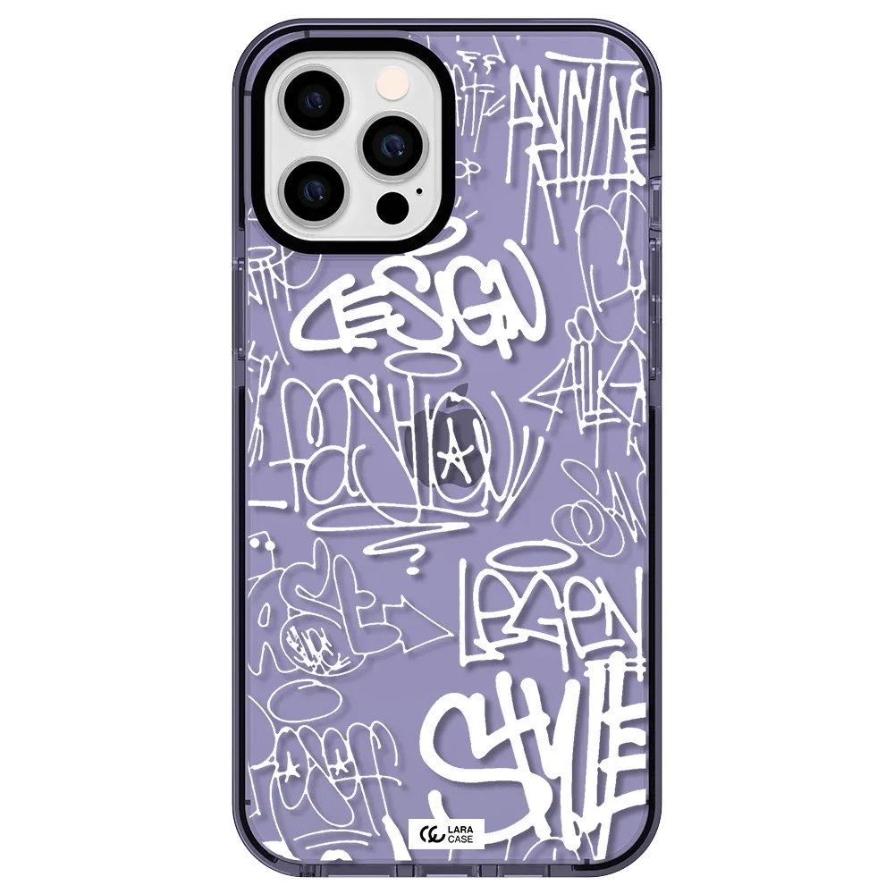 a white background with black and white clouds Apple iPhone 12 pro max impact Lilac Case