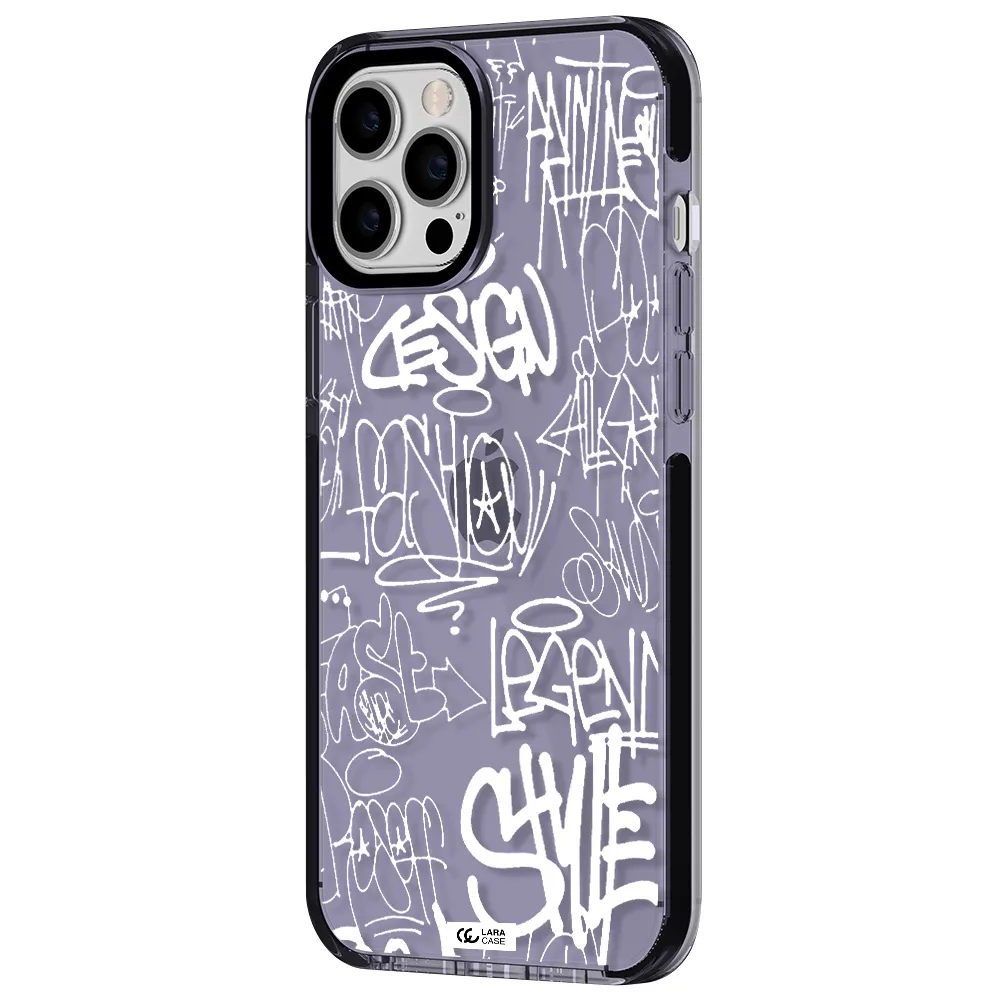 a white background with black and white clouds Apple iPhone 12 pro max impact Lilac Case