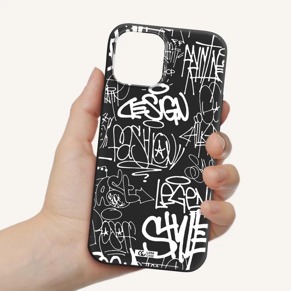 a white background with black and white clouds Apple iPhone 12 pro Silicone black Case