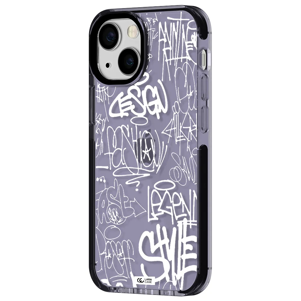 a white background with black and white clouds Apple iPhone 13 mini impact Lilac Case