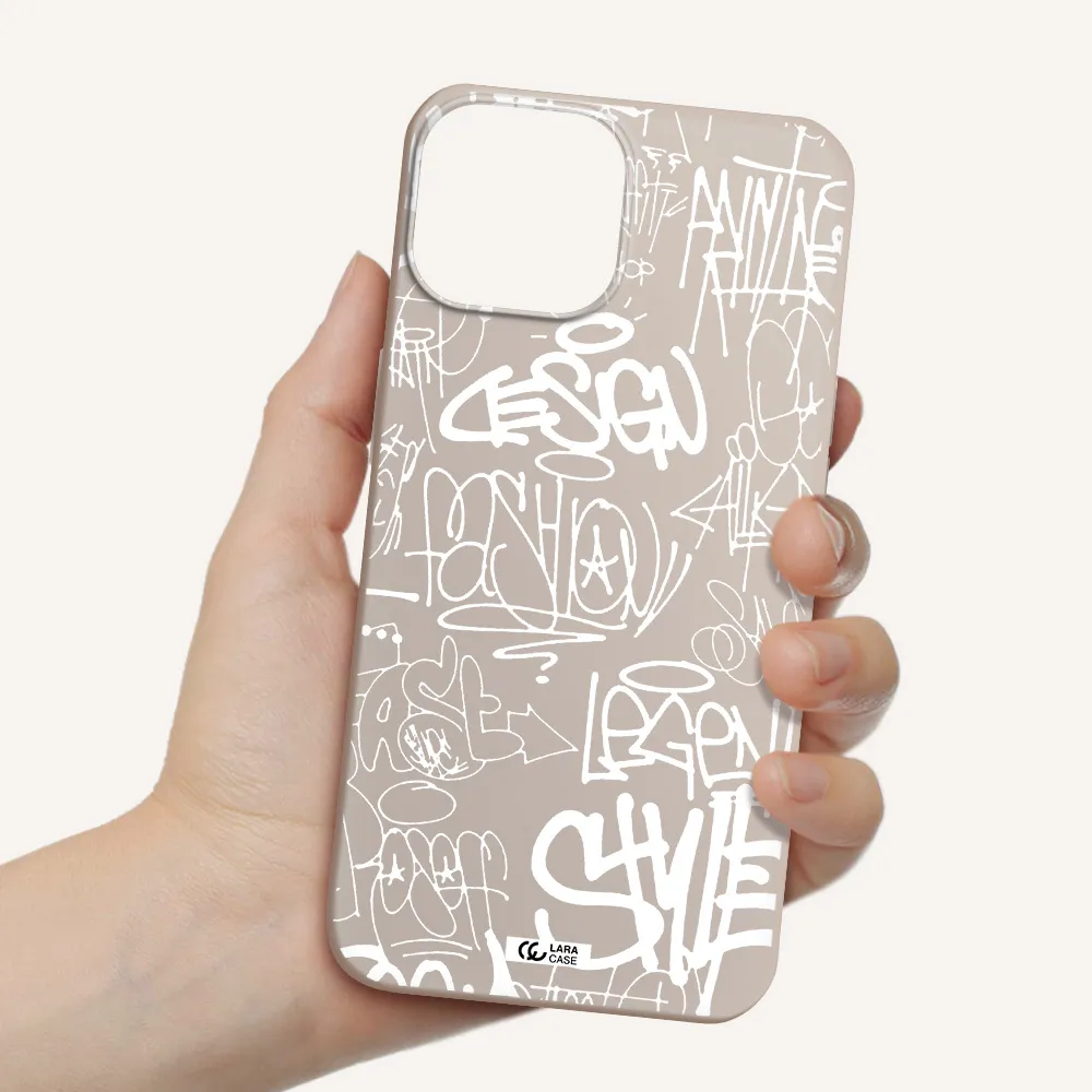 a white background with black and white clouds Apple iPhone 13 mini Silicone Stone Case