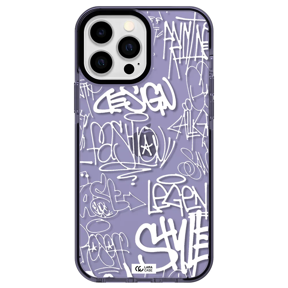 a white background with black and white clouds Apple iPhone 13 Pro Max impact Lilac Case