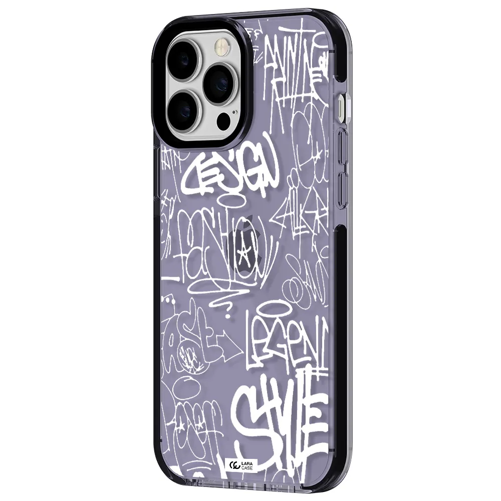 a white background with black and white clouds Apple iPhone 13 Pro Max impact Lilac Case