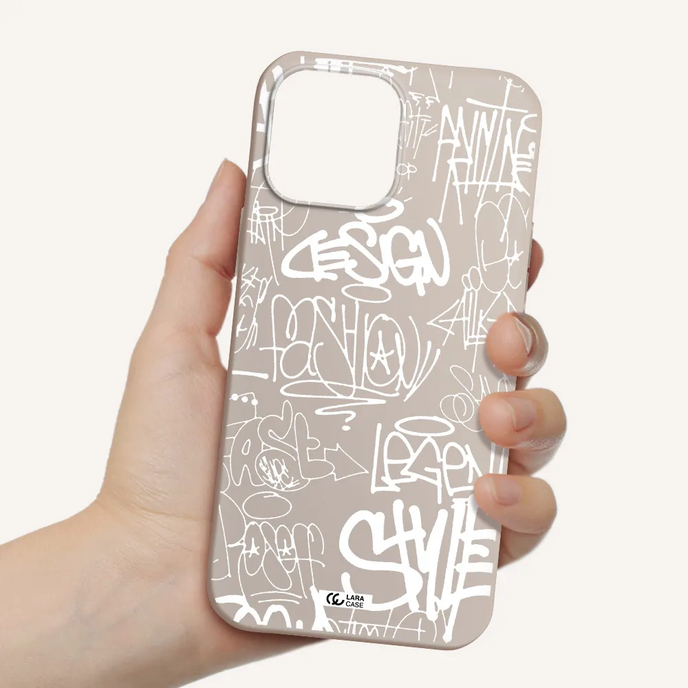 a white background with black and white clouds Apple iPhone 13 Pro Silicone Stone Case