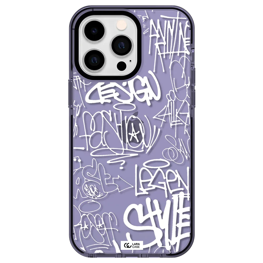 a white background with black and white clouds Apple iPhone 15 Pro impact Lilac Case