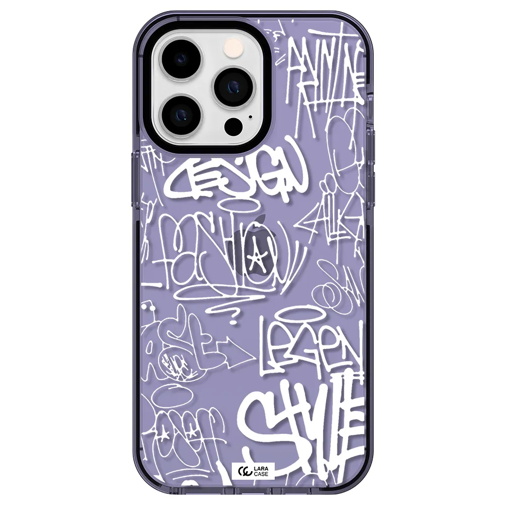 a white background with black and white clouds Apple iPhone 15 Pro Max impact Lilac Case