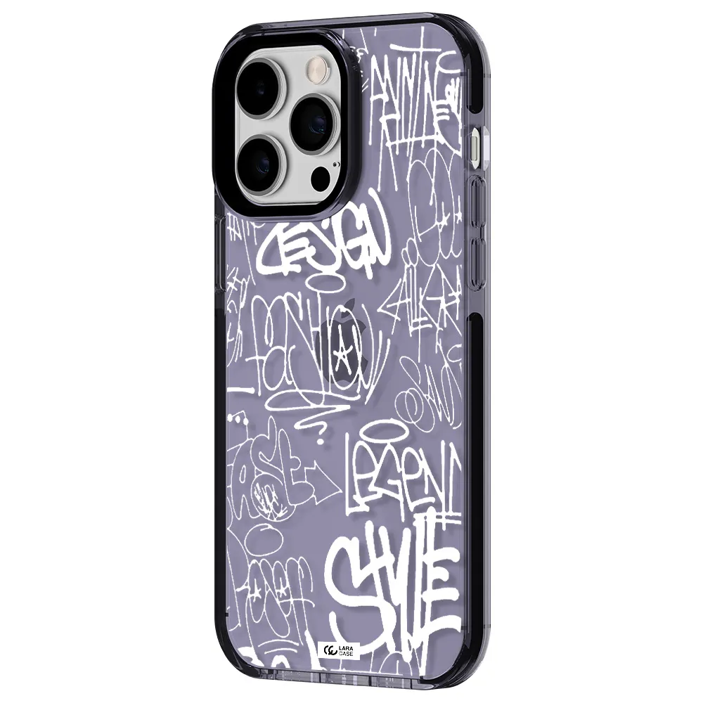 a white background with black and white clouds Apple iPhone 15 Pro Max impact Lilac Case