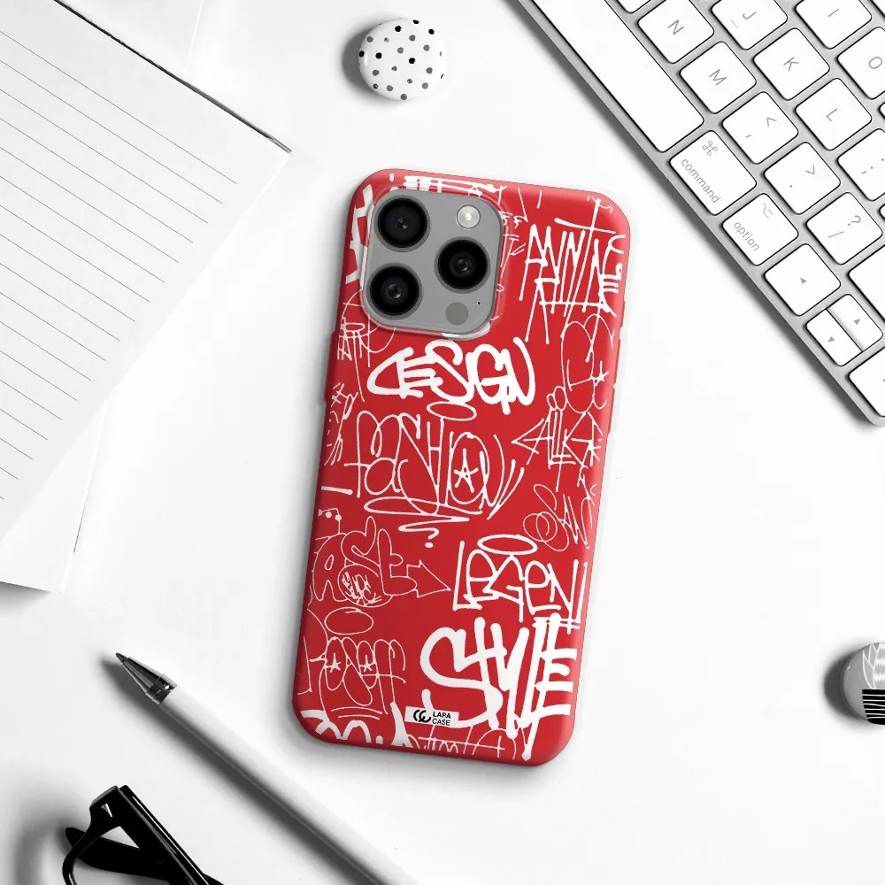 A White Background With Black And White Clouds Apple Iphone 15 Pro Max Silicone Imperial Red Case