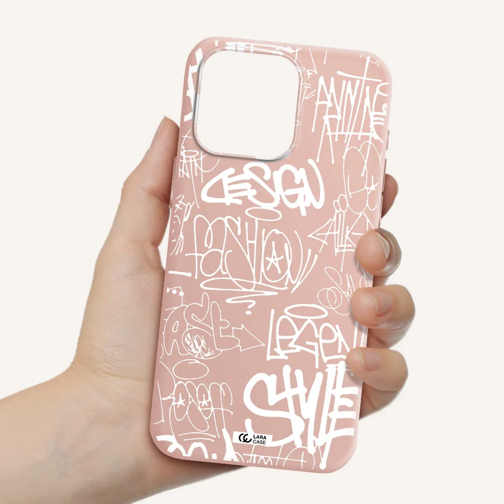 a white background with black and white clouds Apple Iphone 15 Pro max Silicone pastel pink Case