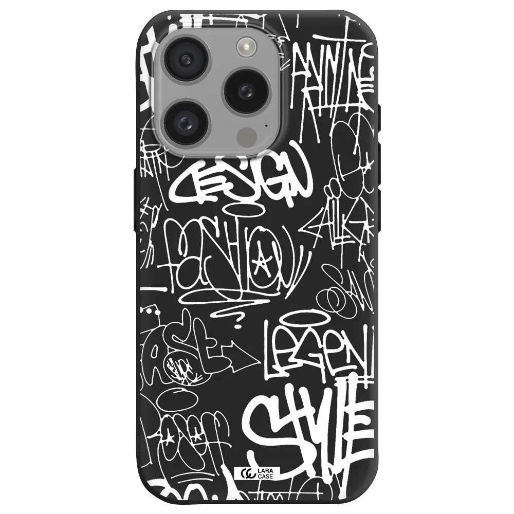 A White Background With Black And White Clouds Apple Iphone 15 Pro Silicone Black Case